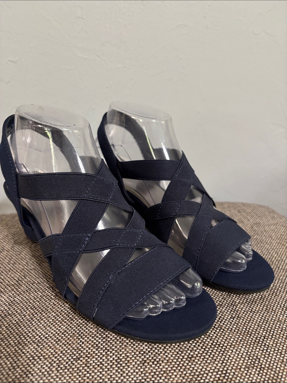 Impo Navy Blue slingback sandals, size 7M.